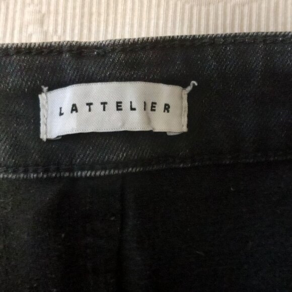 Lattelier Jeans Black Stone Washed Unhemmed Rough Edge (M) 27" - Picture 8 of 16